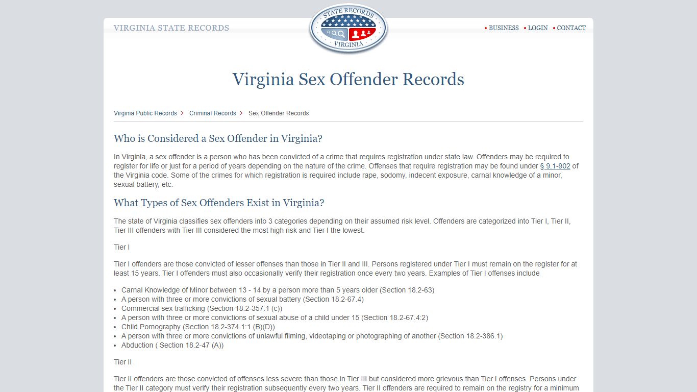 Virginia Sex Offender Records | StateRecords.org